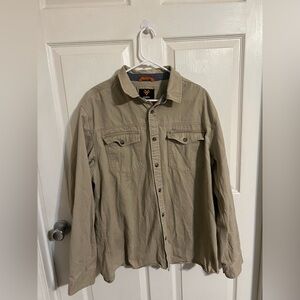 HAWX Men’s All Out Woven Solid Long Sleeve Snap Work Shirt